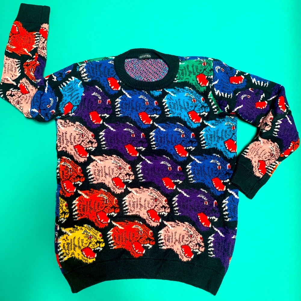 Tiger Face Sweater by Seestern